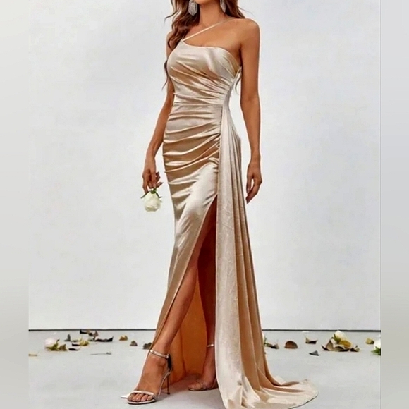 cute long prom dresses A-line Pink Modest Unique Elegant Gorgeous Evening Long Prom Dresses P   bridalsew